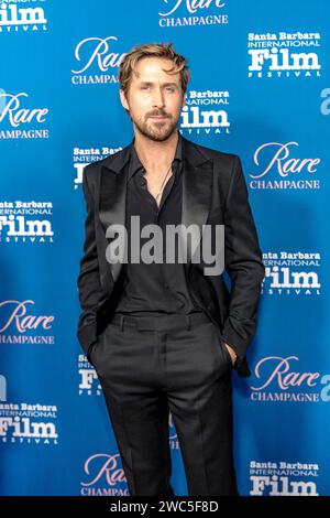 L'attore Ryan Gosling arriva al Santa Barbara International Film Festival per ricevere il sedicesimo Kirk Douglas Award for Excellence in Film al Ritz-Carlton Bacara, Santa Barbara, CALIFORNIA, il 13 gennaio. 2024. (Foto di Rod Rolle/Sipa USA) Foto Stock