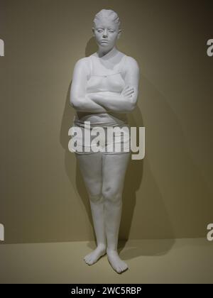 Veduta della mostra di VENERATI E TEMUTI. POTERE FEMMINILE NELL'ARTE E NELLE CREDENZE al CaixaForum di Madrid. 14 gennaio 2024 Spagna Foto Stock