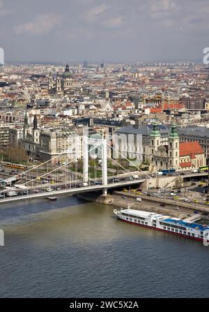 Elisabeth ponte sul Danubio a Budapest. Ungheria Foto Stock