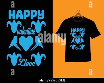 buon san valentino vettoriale per il design della t-shirt Illustrazione Vettoriale