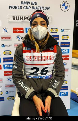 Biathlon-Weltcup Ruhpolding, Bayern - von 10. bis 14. Januar 2024. Foto: Lisa Vittozzi Hat sich zum Abschluss der Biathlon-Wettbewerbe in Ruhpolding ihren fünften Weltcup-Sieg gesichert. Die Italienerin setzte sich im Schlussspurt knapp gegen die Norwegerin Ingrid Landmark Tandrevold durch *** Coppa del mondo di Biathlon Ruhpolding, Baviera dal 10 al 14 gennaio, 2024 foto Lisa Vittozzi si è assicurata la sua quinta vittoria in Coppa del mondo al termine delle gare di biathlon a Ruhpolding l'italiana ha battuto di poco Norways Ingrid Landmark Tandrevold nella volata finale Foto Stock