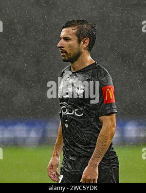 14 gennaio 2024; CommBank Stadium, Sydney, NSW, Australia: A-League Football, Perth Glory contro Wellington Phoenix; Kosta Barbarouses di Wellington Phoenix Foto Stock