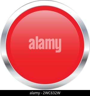 Simbolo vuoto del pulsante scorrevole, simbolo a forma di bottone, pulsante rotondo lucido, icona cerchio 3D. Illustrazione Vettoriale