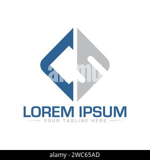 Design del logo CS Letter. Design esclusivo e professionale del logo CS SC. Illustrazione Vettoriale