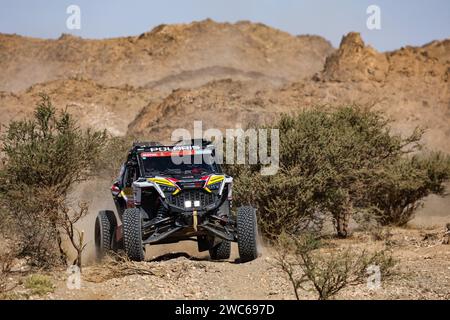 411 DE SOULTRAIT Xavier (fra), BONNET Martin (fra), Sébastien Loeb Racing - Bardahl Team, Polaris RZR Pro R, FIA SSV, azione durante la fase 7 della Dakar 2024 il 14 gennaio 2024 tra Riyadh e al Duwadimi, Arabia Saudita - foto Florent Gooden / DPPI Foto Stock