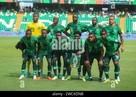 Abidjan, Nigeria. 14 gennaio 2024. Nigeria contro Guinea equitoriale. Coppa d'Africa AFCON 2023. Victor modo Foto Stock