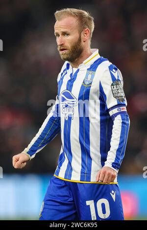 Sheffield Wednesday centrocampista Barry Bannan (10) in azione durante la partita Southampton FC vs Sheffield Wednesday FC Sky BET EFL Championship al St.Mary's Stadium, Southampton, Inghilterra, Regno Unito il 13 gennaio 2024 Foto Stock