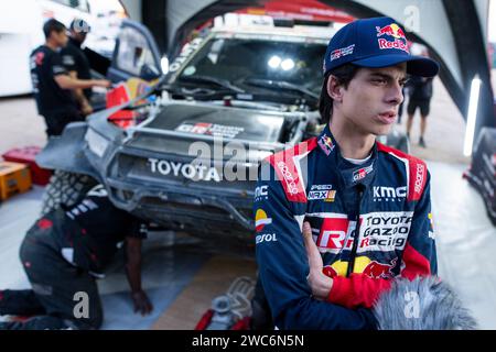 QUINTERO Seth (usa), Toyota Gazoo Racing, Toyota GR DKR Hilux, FIA Ultimate, FIA W2RC, ritratto durante la fase 7 della Dakar 2024 il 14 gennaio 2024 tra Riyadh e al Duwadimi, Arabia Saudita - foto Julien Delera / DPPI Foto Stock