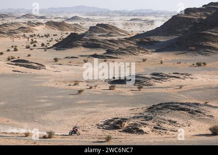 11 CORNEJO FLORIMO José Ignacio (chl), Monster Energy Honda Team, Honda, Motul, Moto, FIM W2RC, azione durante la fase 7 della Dakar 2024 il 14 gennaio 2024 tra Riyadh e al Duwadimi, Arabia Saudita - foto Antonin Vincent / DPPI Foto Stock