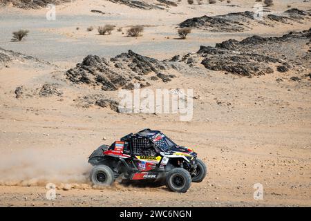 411 DE SOULTRAIT Xavier (fra), BONNET Martin (fra), Sébastien Loeb Racing - Bardahl Team, Polaris RZR Pro R, FIA SSV, azione durante la fase 7 della Dakar 2024 il 14 gennaio 2024 tra Riyadh e al Duwadimi, Arabia Saudita - foto Frédéric le Floc'h / DPPI Foto Stock