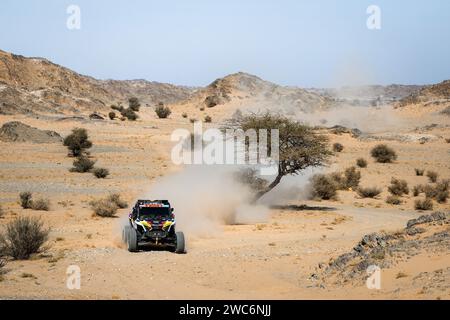 405 VAYSSADE Florent (fra), REY Nicolas (fra), Sébastien Loeb Racing - Bardahl Team, Polaris RZR Pro R, FIA SSV, azione durante la fase 7 della Dakar 2024 il 14 gennaio 2024 tra Riyadh e al Duwadimi, Arabia Saudita - foto Frédéric le Floc'h / DPPI Foto Stock