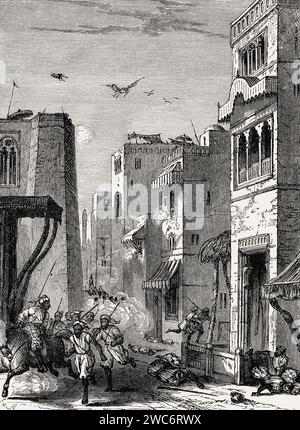 The Storming of Mooltan, seconda guerra anglo-sikh, 2 gennaio 1849 Foto Stock