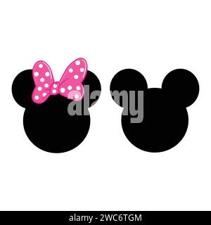 Mickey Mouse and Minnie Mouse Element Illustrazione Vettoriale