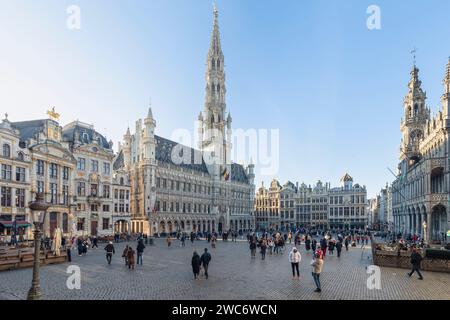 Piazza del mercato o Grand Place a Bruxelles. Foto Stock