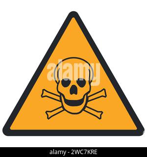 PITTOGRAMMA DI AVVERTENZA, MATERIALE TOSSICO ISO 7010 - W016 Illustrazione Vettoriale