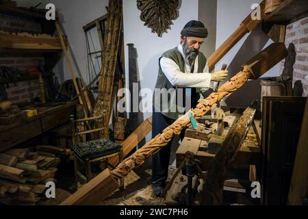 Oggetti etnografici e animazioni nel Museo della città di Tokat in turchia. Foto Stock