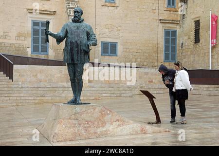 Statua di Jean Parisot de Valette Foto Stock
