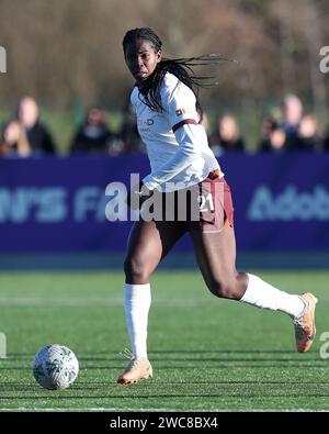 Durham City domenica 14 gennaio 2024. Khadija SHAW di Manchester City durante l'Adobe Women's fa Cup Fourth Round Match tra Durham Women FC e Manchester City al Maiden Castle di Durham City domenica 14 gennaio 2024. (Foto: Mark Fletcher | mi News) crediti: MI News & Sport /Alamy Live News Foto Stock