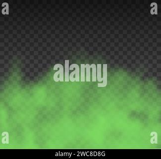 Un cattivo odore realistico puzza nuvola verde. Cattivo odore nebbia vapore odore fumo vettore gas illustrazione. Illustrazione Vettoriale