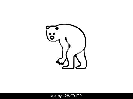 Cave Bear, icona di stile minimalista Illustrazione Vettoriale