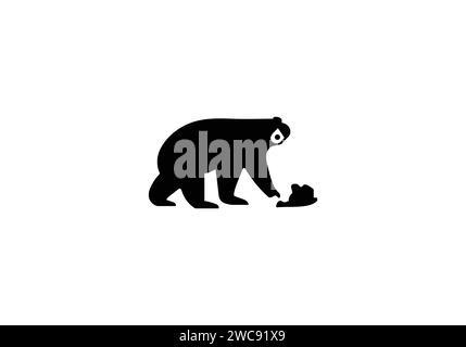 Cave Bear, icona di stile minimalista Illustrazione Vettoriale