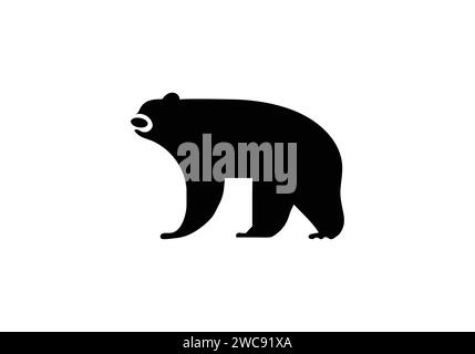 Cave Bear, icona di stile minimalista Illustrazione Vettoriale
