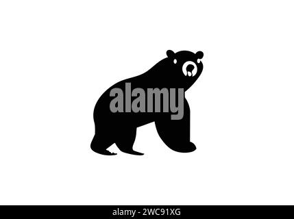 Cave Bear, icona di stile minimalista Illustrazione Vettoriale