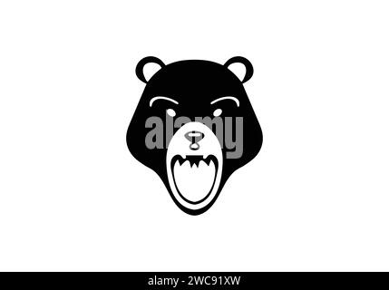 Cave Bear, icona di stile minimalista Illustrazione Vettoriale