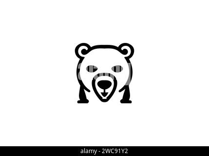Cave Bear, icona di stile minimalista Illustrazione Vettoriale