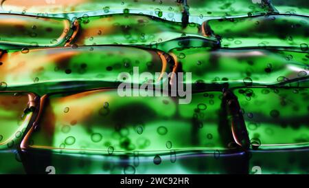 rendering 3d di una vista microscopica di una cella vegetale. La cella è verde, perché contiene cloroplasti, Foto Stock