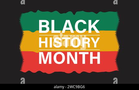 Il mese della storia nera viene celebrato ogni anno nel mese di febbraio. Design di banner vettoriali, volantini, poster e modelli di social media. Illustrazione Vettoriale
