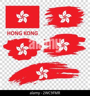 Serie di bandiere vettoriali di Hong Kong Illustrazione Vettoriale