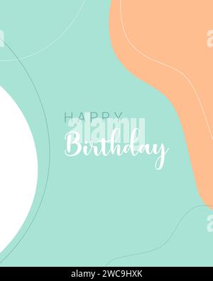 Biglietto di auguri di buon compleanno, colore pastello in stile boho. Illustrazione vettoriale Illustrazione Vettoriale