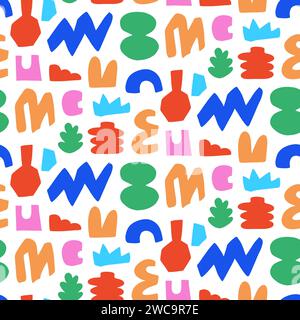 Ritagliare forme organiche astratte pattern senza cuciture Illustrazione Vettoriale