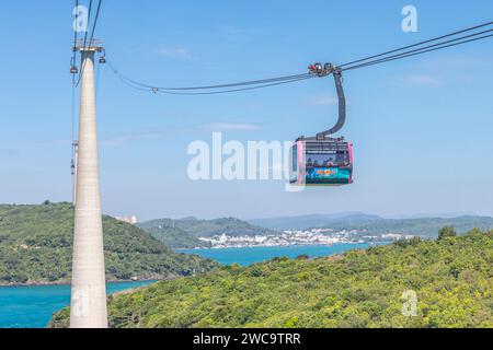 Una funivia che va al Sun World sull'isola di Phu Quoc, Vietnam. Foto Stock