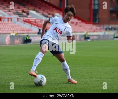 Zhang Linyan (in prestito dalla Wuhan Jianghan University) durante la partita di calcio della fa Cup femminile tra Tottenham Hotspur Women e Sheffield United WOME Foto Stock