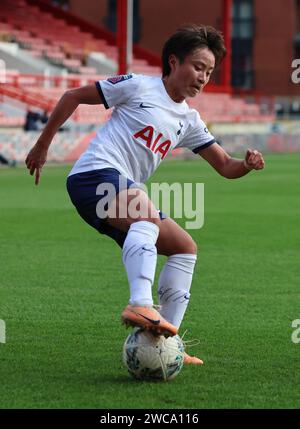 Zhang Linyan (in prestito dalla Wuhan Jianghan University) durante la partita di calcio della fa Cup femminile tra Tottenham Hotspur Women e Sheffield United WOME Foto Stock