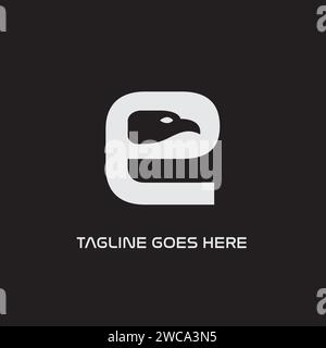 Lettera iniziale e e vettore di concetto del logo Eagle. Illustrazione Vettoriale