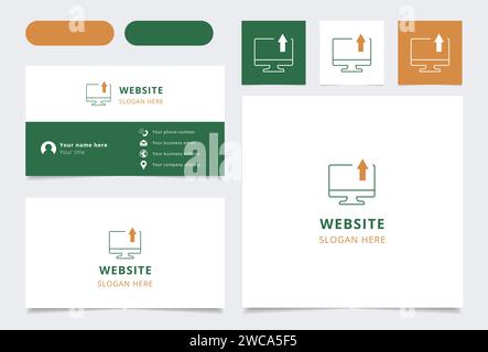 Biglietto da visita con il logo del sito Web. Il libro di branding arricchisce la raccolta di marketing. Logo sito Web sottile Illustrazione Vettoriale