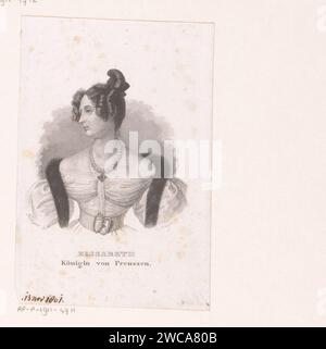 Ritratto di Elisabeth Ludovika van Bavaria, Carl Mayer, dopo Franz Krüger, 1808 - 1868 stampa Norimberga carta acciaio incisione personaggi storici Foto Stock