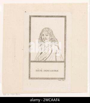 Portret Van René Descartes, Vivien, After Frans Hals, 1805 - 1811 tipografia: Francepublisher: Paris paper etching Historical people. studioso, filosofo Foto Stock