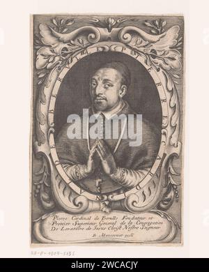 Portret van Pierre de Bérulle, Anonimo, Balthazar Moncornet, 1610 - 1668 stampa Paris paper Engraving Historical Persons. Sacerdote (cattolico) Foto Stock