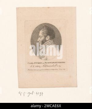 PortraT van Carl Philipp von Schwarzenberg, Ferdinand Karl Theodor Christoph Peter Freiherr von Lütgendorff-Leinburg, 1810 stampa Praga carta incisione / incisione persone storiche Foto Stock