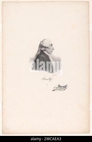 Portret van Jean Sylvain Bailly, anonimo, veuve Delpech (Naudet), in o dopo il 1818 - in o prima del 1842 stampare Paris paper Historical Persons Foto Stock
