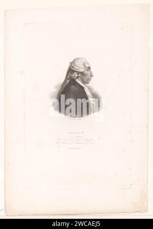 Portret van Jean Sylvain Bailly, Pierre Francois Bertonnier, 1801 - 1847 tipografia: Francepublisher: Paris paper etching Historical people Foto Stock