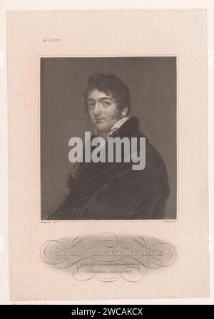 Portret van William Lamb, II visconte Melbourne, Carl Mayer, dopo Joshua Reynolds, 1840 - 1855 stampa Uppertently Number: M.S C.L. No. 713. Carta acciaio di Norimberga incisione persone storiche Foto Stock