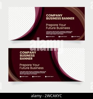 banner per i social media per scopi aziendali con spazio per la sostituzione delle immagini Illustrazione Vettoriale