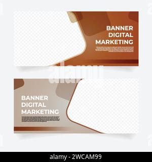 banner per i social media per scopi aziendali con spazio per la sostituzione delle immagini Illustrazione Vettoriale