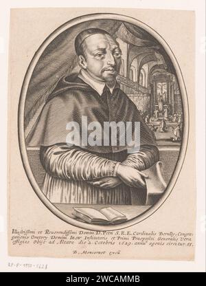 Portret van Pierre de Bérulle, Anonimo, Balthazar Moncornet, 1610 - 1668 stampa Paris carta incisione / incisione di persone storiche. cardinale Foto Stock