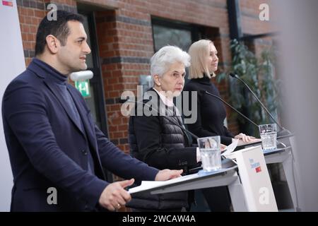 FDP-Generalsekretär Bijan Djir-sarai, FDP-Präsidiumsmitglied Dr. Marie-Agnes Strack-Zimmermann, Deutschland, Berlino, Gremiensitzung und Pressekonferenz der Freien Demokraten *** Segretario generale del FDP Bijan Djir sarai, membro del Comitato Esecutivo del FDP Dr. Marie Agnes Strack Zimmermann, Germania, Berlino, riunione del Comitato e conferenza stampa dei liberi Democratici Foto Stock